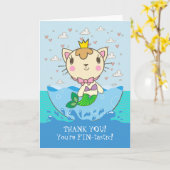 Vielen Dank Frau Merkat Merkitten Splashing Karte (Gelbe Blume)