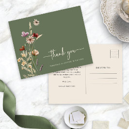 Vielen Dank, Frau Sage Floral Postcard Postkarte