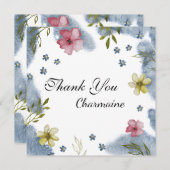 Vielen Dank Freunde Floral Wasserfarbe Custom Card (Vorne/Hinten)
