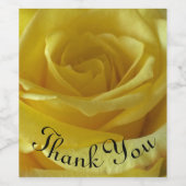 Vielen Dank Freundschaft Yellow Rose Foto Floral Weinetikett (Einzelnes Label)