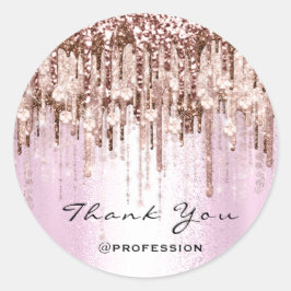 Vielen Dank, Friseur Makeup Rose Diamond Pink Runder Aufkleber