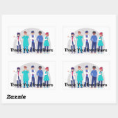 Vielen Dank, Frontliners Rechteckiger Aufkleber (Blatt)