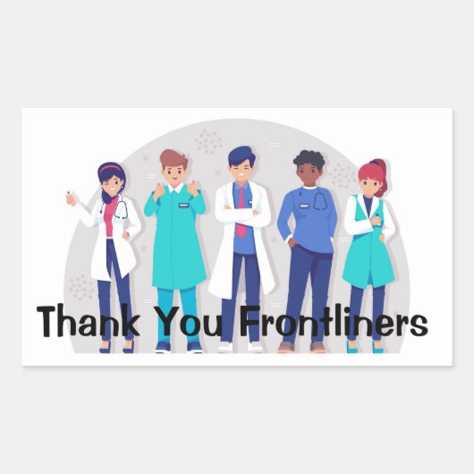 Vielen Dank, Frontliners Rechteckiger Aufkleber (Vorderseite)