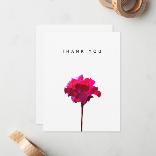 Vielen Dank Fuchsia Hand Designed Floral Mitteilungskarte (Vorderseite/Rückseite Beispiel)