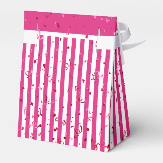 Vielen Dank - Fuchsia/White Simple Stripes Pattern Geschenkschachtel (Rückseite)