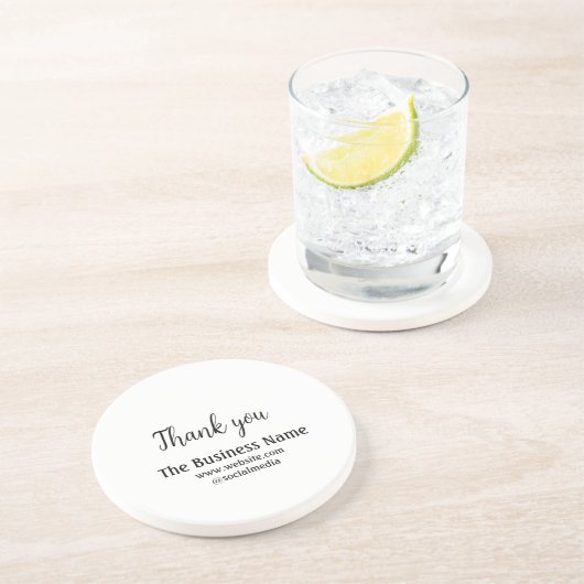 Vielen Dank, fügen Sie den Text für den Firmenname Getränkeuntersetzer (Seite)