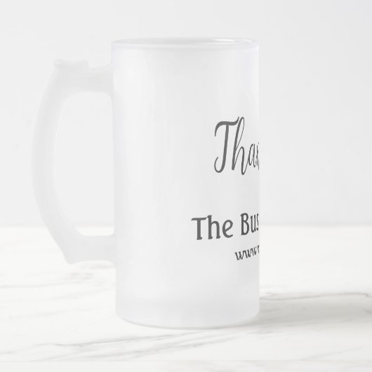 Vielen Dank, fügen Sie den Text für den Firmenname Mattglas Bierglas (Links)