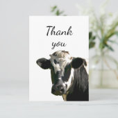 Vielen Dank Fun Curious Holstein Kuh Pinkeln aus Dankeskarte (Stehend Vorderseite)