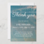 Vielen Dank Funerbital Blue Lake Beileid Gkurze Ca Einladung (Vorderseite)