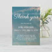 Vielen Dank Funerbital Blue Lake Beileid Gkurze Ca Einladung (Stehend Vorderseite)