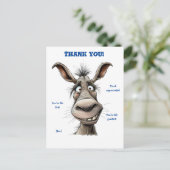 Vielen Dank Funny Donkey Postcard Postkarte (Stehend Vorderseite)