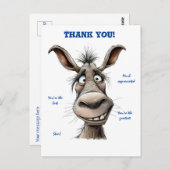 Vielen Dank Funny Donkey Postcard Postkarte (Vorne/Hinten)
