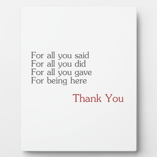 Vielen Dank für alle Fotoplatte (Vorderseite)