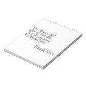 Vielen Dank für alle Notizblock (Rotiert)