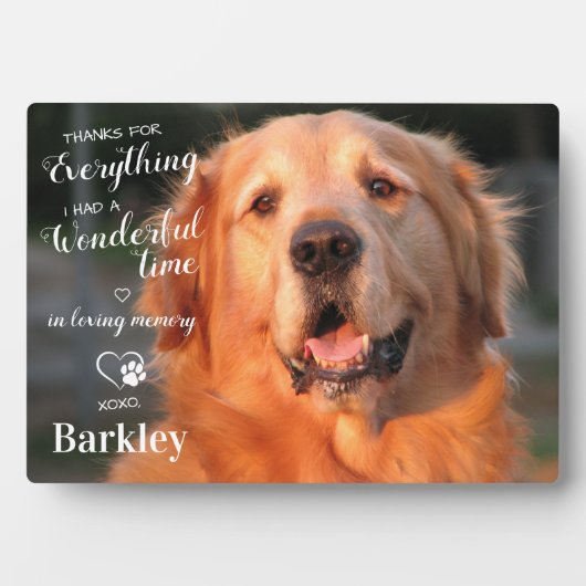 Vielen Dank für alles Foto zum Hundeschutz für Hau Fotoplatte (Vorderseite)