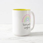 Vielen Dank für alles Große Rainbow-Tasse Zweifarbige Tasse (VorderseiteRechts)