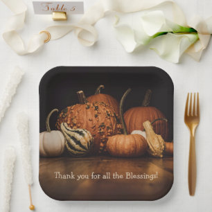Vielen Dank für alles Gute   Fall Harvest Pappteller