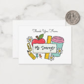 Vielen Dank für alles - Lehrassistent Mitteilungskarte (Vorderseite/Rückseite Beispiel)