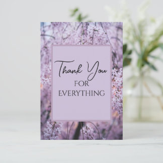 Vielen Dank für alles Lilac Floral Springtime Dankeskarte