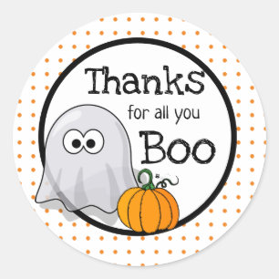 Vielen Dank für alles, was Sie Boo Halloween Vi Runder Aufkleber