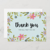 Vielen Dank für alles, was Sie tun Postkarte (Vorne/Hinten)