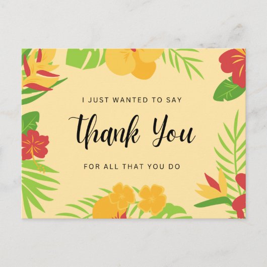 Vielen Dank für alles, was Sie tun Postkarte (Vorderseite)