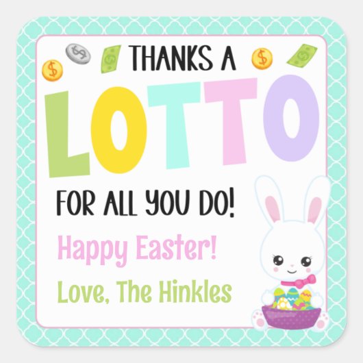 Vielen Dank für alles, was Sie tun Quadratischer Aufkleber (Vorderseite)