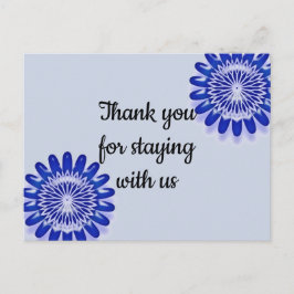 Vielen Dank für Bleibe Urlaub Miete Blue Blume Postkarte