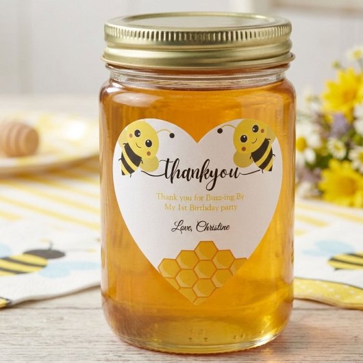 Vielen Dank für Buzz -ing an meinem ersten Bienent Herz-Aufkleber