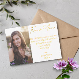 Vielen Dank für das 16. Geburtstag Gold Foto Mitteilungskarte