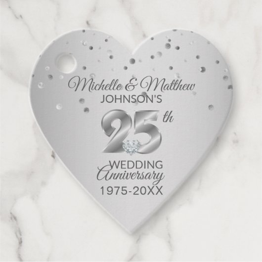 Vielen Dank für das 25. Jahr Silver Wedding Jubilä Geschenkanhänger (Vorderseite)