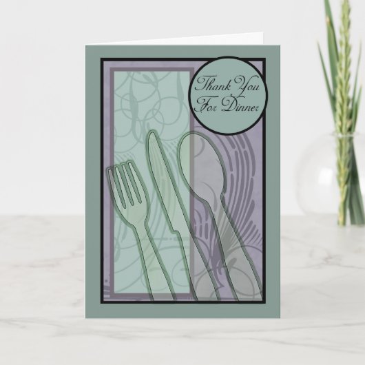 Vielen Dank für das Abendessen stilvolle Karte (Vorderseite)