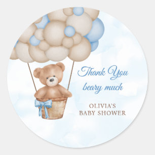 Vielen Dank für das Baby Shower Beary Much Runder Aufkleber