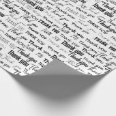 Vielen Dank für das beste Wort schwarz und weiß_sm Geschenkpapier (Ecke)