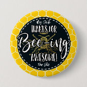 vielen Dank für das Bienen-phantastische Lehrerges Button (Vorderseite)