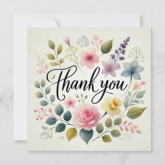 Vielen Dank für das Design der Aquarellfarben Einladung (Vorderseite)