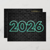 Vielen Dank für das Jahr 2026 Neon Sign Postkarte (Vorne/Hinten)