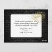 Vielen Dank für das Jahr 2026 Neon Sign Postkarte (Rückseite)