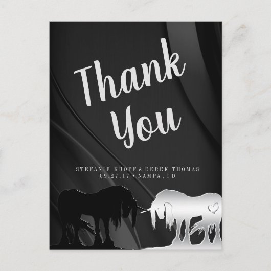 Vielen Dank für das mystische Einhorn (schwarzer S Postkarte (Vorderseite)