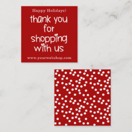 Vielen Dank für das Shopping - Red PromoChristmas Quadratische Visitenkarte