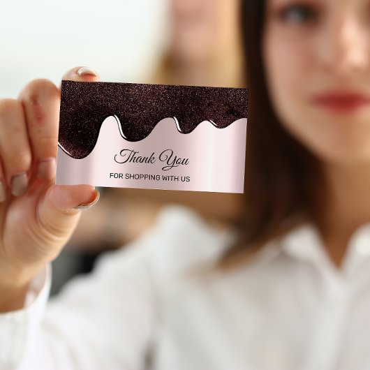 Vielen Dank für das Shopping Rose Tropfen Chocolat Visitenkarte
