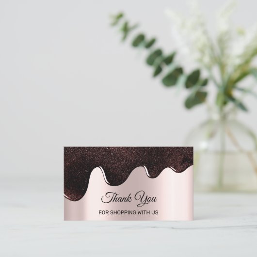Vielen Dank für das Shopping Rose Tropfen Chocolat Visitenkarte (Stehend Vorderseite)