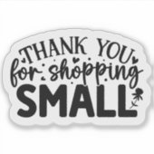 Vielen Dank für das Shopping Small Aufkleber (Vorderseite)