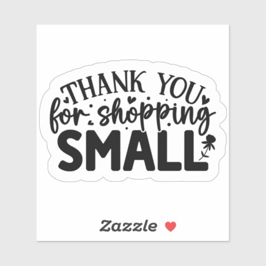 Vielen Dank für das Shopping Small Aufkleber (Blatt)