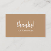 Vielen Dank für deine Bestellung | Brown Visitenkarte (Rückseite)