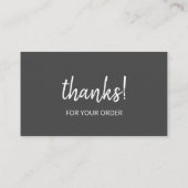 Vielen Dank für deine Bestellung | Dunkelgrau Visitenkarte (Rückseite)