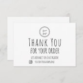 Vielen Dank für Deine Bestellung | Logo hinzufügen Dankeskarte (Vorne/Hinten)
