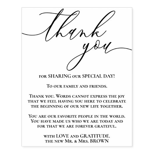 Vielen Dank für den besonderen Hochzeitstag Gummistempel (Prägung)