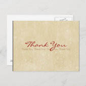 Vielen Dank für den einfachen Beige Grunge Hinterg Postkarte (Vorne/Hinten)