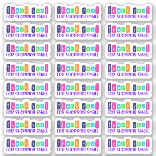 Vielen Dank für den Einkauf kleiner Vinyl-Aufklebe Aufkleber (Vorderseite)